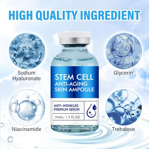 Stem Cell Anti-Aging Serum - Advanced Plant-Cell Extract Facial Serum - Firming and Hydrating Essence for a Youthful Glow, Supports Skin Barrier & Smooths the Appearance of Wrinkles