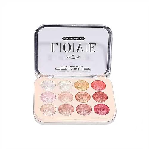 Baked Face & Eye Palette All in One, Highlighter Blush Contour & Eyeshadow, Silky Smooth Blendable Powder, Natural Low Saturation Shades, Waterproof Long-Lasting Makeup Palette for Daily Use-C01