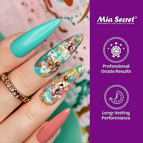 Mia Secret PREMIER NAIL BRUSHES 100% Kolinsky Hair MADE IN USA Prenium Nail Art Brushes (Pink, 4 OR (3D))