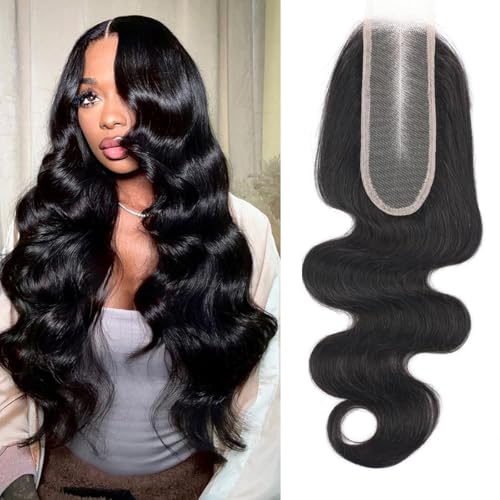 Brazilian Virgin Hair Lace Closure 16 Inch Body Wave HD Transparent Lace - Natural Black - Variation of Body Wave Bundles