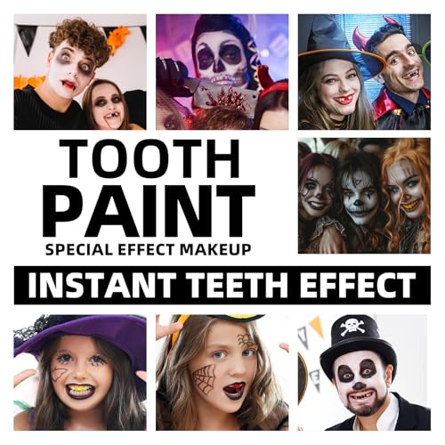 Black Tooth Paint,Professional Black Out Teeth Makeup,Quick Dry & Realistic, for Cosplay,Rotten Teeth Makeup and Missing Teeth SFX for Halloween Art Theater
