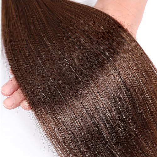Human Hair Straight Bundles 26 Inch Color #4 Chocolate Brown - Single 100g Variant S
