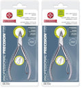 Half Jaw Cuticle Nipper Set - Stainless Steel Manicure Tools, Rust-Resistant, Precise & Sharp, Pack of 2