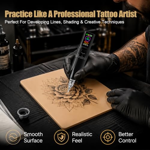 Tattoo Practice Skins 15-Pack 3mm Thick Blank Silicone Skin for Lining Shading