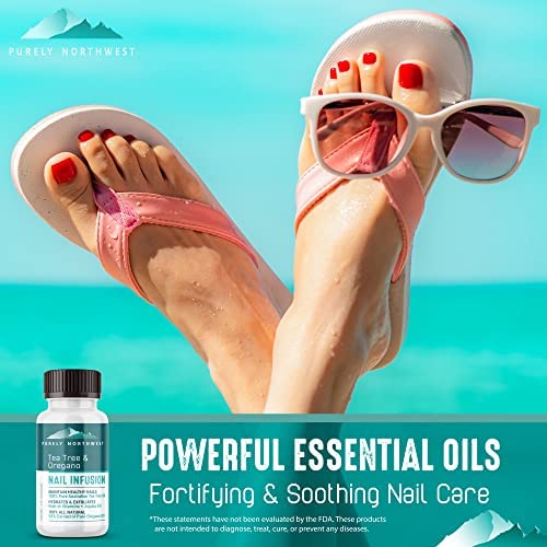 Tea Tree Foot Soak & Nail Oil Set for Damaged Nails & Athletes Foot – 8.5 fl oz (Pack of 2) – Made in USA