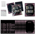 Press On Nail Packaging Kit for Long Nails ? Y2K 50 Display Cards with Bags & Tape ? Nail Tech Supplies for for Gothic & Baddie Nailfies Nail Salon Studio Manicure Business(Black, 3.54*4.7)