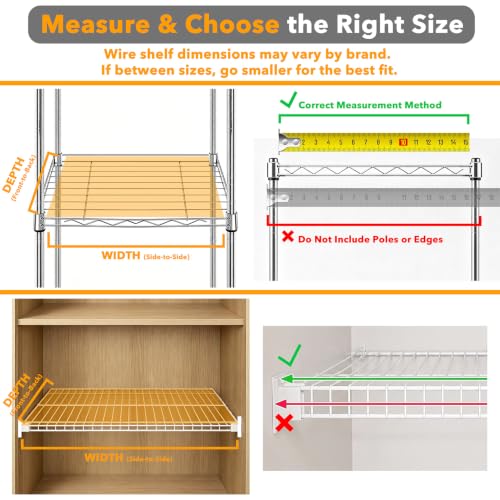 SpaceAid Wire Shelf Covers for Pantry Rack - 30W x 16D - White, 4 Pack Variation of THIS listing