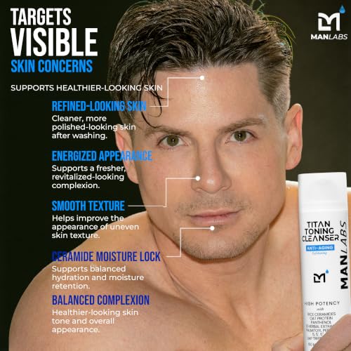 Men's Anti-Aging Face Wash - Toning Cleanser with Black Tea & Peptides
