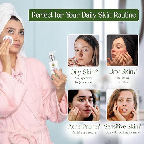 Charm N Glam Face Cleanser(Face wash) |with Neem,Tulsi,Tea Tree |For Dry, Oily & Acne Prone Skin|Deeply Cleanses | Exfoliates Skin| For Men & Women | Sulphate Free | 200ML