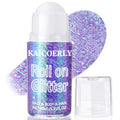 Roll-on Holographic Body Glitter Gel for Women, Sparkle Chunky Glitter Makeup for Christmas New Year Festival Halloween Party Rave, Face Glitter Makeup for Face Body Hair Lips (Purple)
