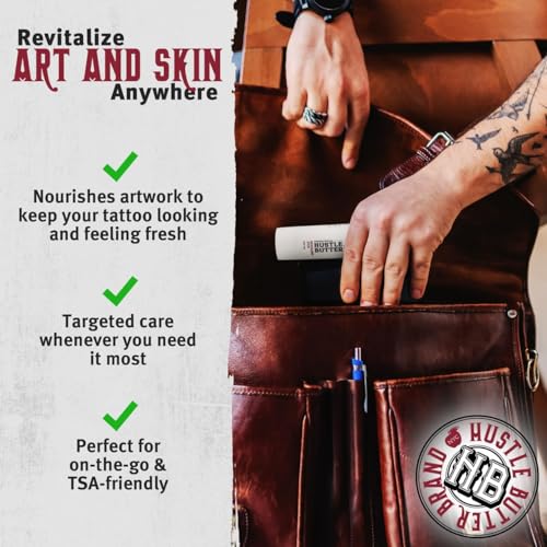 Hustle Butter Tattoo Aftercare Balm Stick - Portable Vegan & Cruelty-Free 1.6 oz Pack of 2