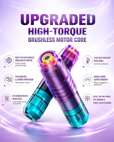 Lastjudg Wireless Tattoo Pen Kit with 2 Batteries for Beginners