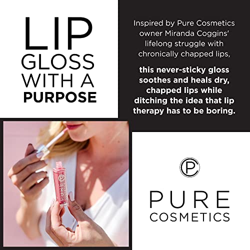 LED Light-Up Lip Gloss with Moisturizing Ingredients & Mirror - Non-Sticky Hydrating Lip Gloss in Buff