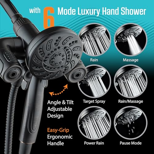 AquaDance High Pressure Handheld Shower Head Combo with Hydro Arms - Oil Rubbed Bronze