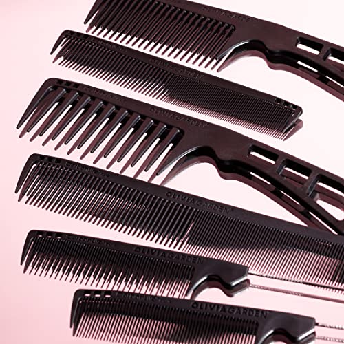 Olivia Garden CarbonLite Carbon Combs for Women and Men - Professional Hairdresser and Barber Accessories - Heat Resistant Up to 460 Degrees