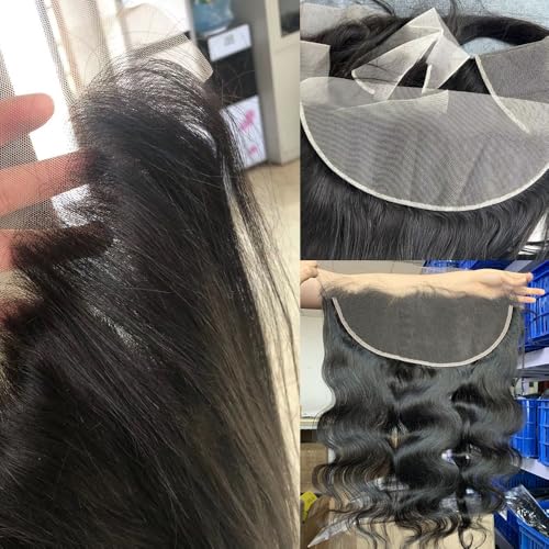 14 Inch YOMIO 13x4 Body Wave Lace Frontal Human Hair - Virgin Brazilian, Pre Plucked, Natural Black