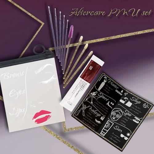 Permanent Makeup Aftercare Kit with Gels, Brushes & Instructions