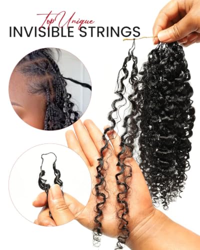 Topunique Burmese Curly Human Crochet Hair 14 Inch 4 Pack Natural Black #1B