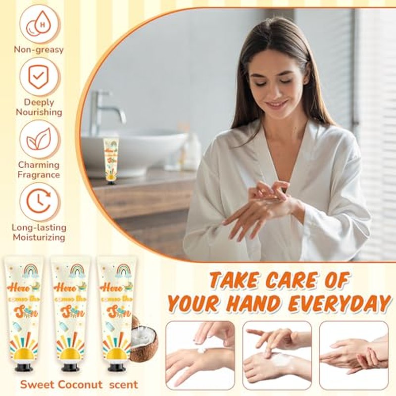48 Sets Here Comes The Son Hand Cream Gifts Bulk Baby Shower Hand Cream Travel Size Lotion Bulk Son Party Supplies Favors Birthday for Guest