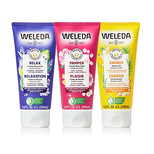 Weleda Aroma Essentials Body Wash Collection - Energy, Pamper & Relax, 6.8 fl oz each