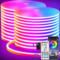132FT RGB LED Neon Lights Strip with App Remote Waterproof Flexible Rope Lights for Bedroom & Outdoor Decor