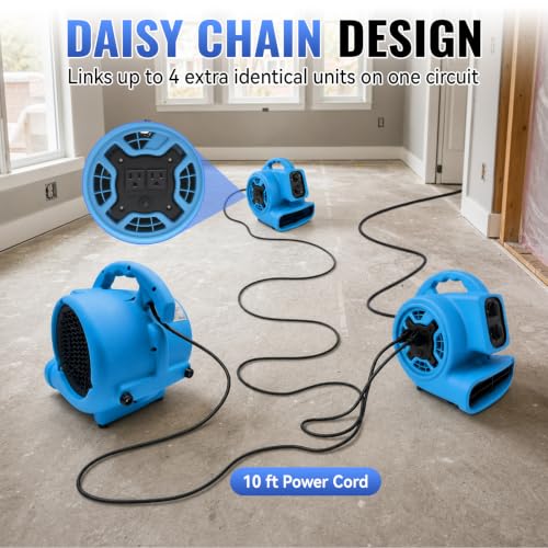 Air Mover 1/4 HP 1000 CFM - Portable Blower Fan for Water Damage Restoration Variation of 1/4HP-1000CFM