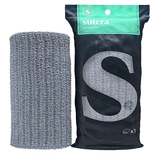 SUTERA 47-Inch Exfoliating Shower Towel for Back & Body Scrubbing