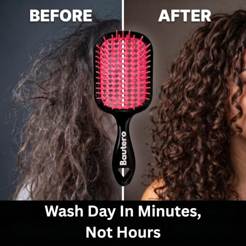 Bautero Detangling Brush for Curly Thick Hair - Sakura Blossom Variation