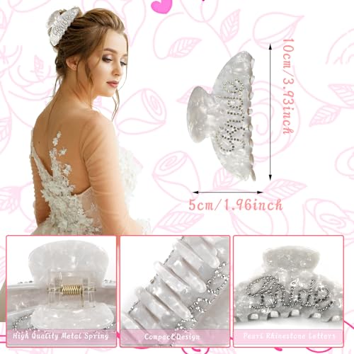 Bride to Be Gift Set with Slippers, Makeup Bag, Robe & Claw Clip – Wedding Bridal Shower Gift
