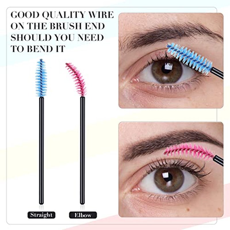 1000 Pcs Disposable Eyelash Mascara Brushes Mascara Wand Eyelash Spoolies Brush Applicators Eyebrow Comb for Eye Makeup Lash Extension, 3.86 Inches, 10 Color