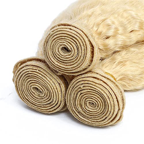 NerriHou 613 Blonde Water Wave Human Hair Bundles #613 W / 14, 16, 18 Inch, Unprocessed Virgin Brazilian Hair, 3-Pack 150g