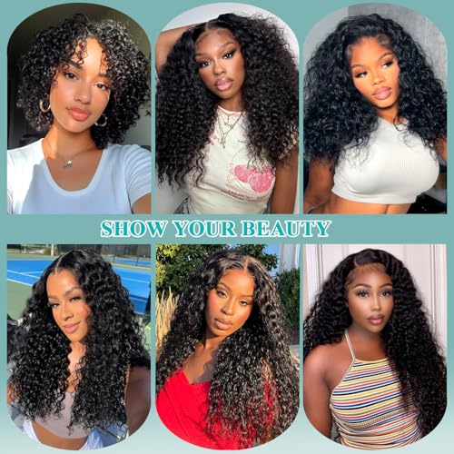 14 14 16 16 Inch Curly Hair Bundles - Natural Black 4-Pack Kinky Curly Human Hair Extensions
