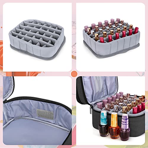 Double Layer Nail Polish Carrying Case Holds 30 Bottles - Black