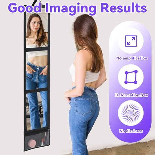 Full Length Folding Travel Mirror with Storage Bag - 47x13in Body & Dance Mirror