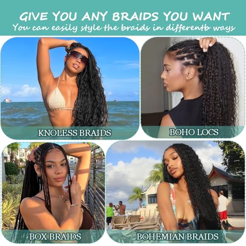 Deep Wave Human Braiding Hair - 20 Inch Brown 110g Bulk for Boho Braid Styles