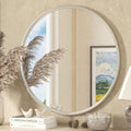 30 Inch Round Wall Mirror - Brushed Nickel Frame, Tempered Glass, Modern Design Variation of THIS listing