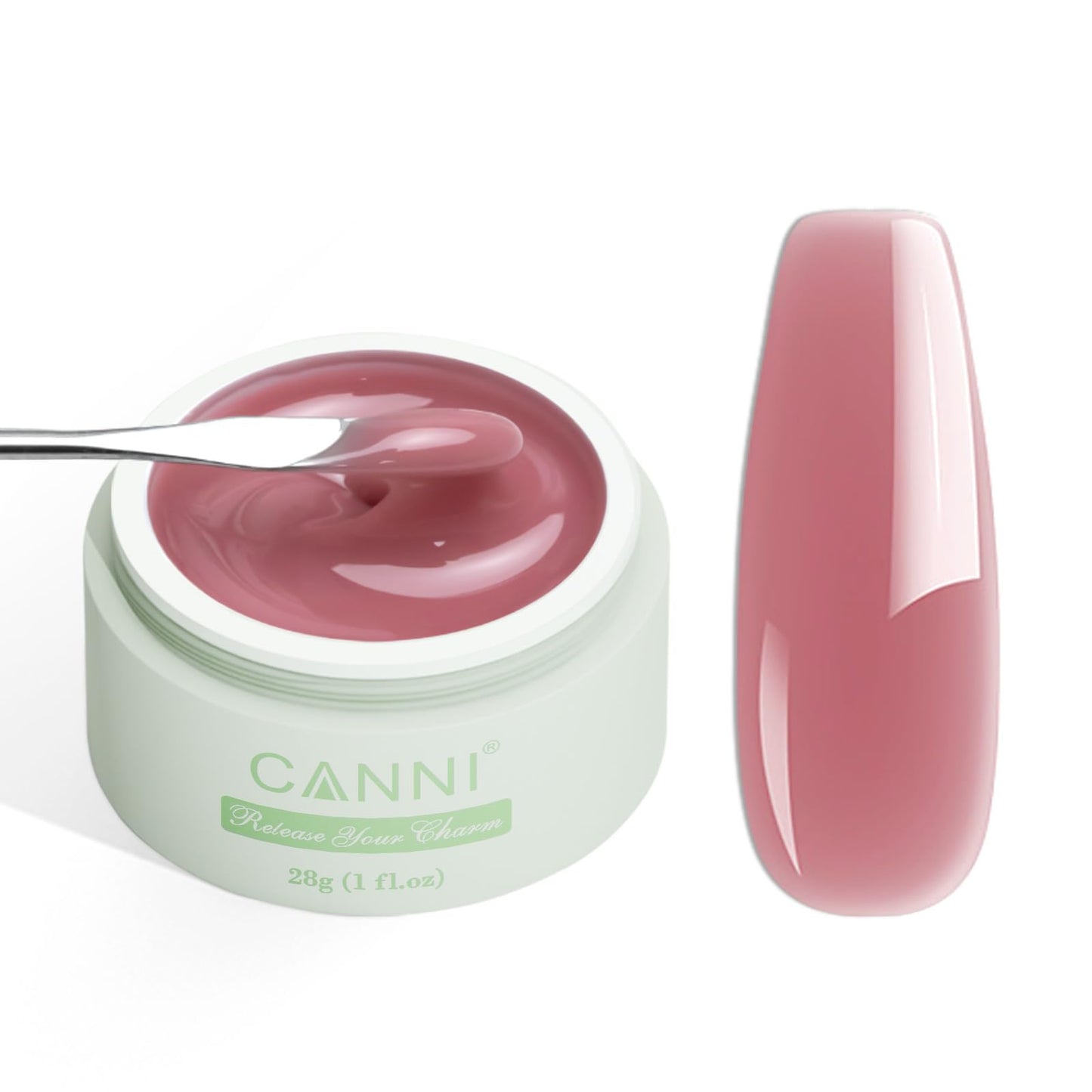 CANNI Builder Gel for Nails – 1 Fl Oz Dusty Rose Purple Hard Gel for Nail Extension & Strengthening, Jelly gel Polish for DIY Nail Art