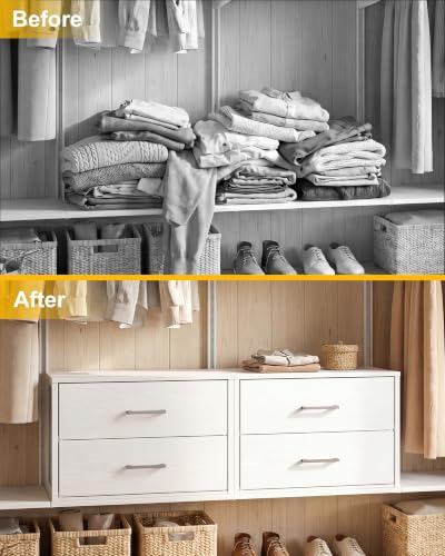 Stackable Closet Drawers for Clothes - 2 Pack, 15.7”D x 21.2”W x 16.1”H, Fabric Storage Organizer