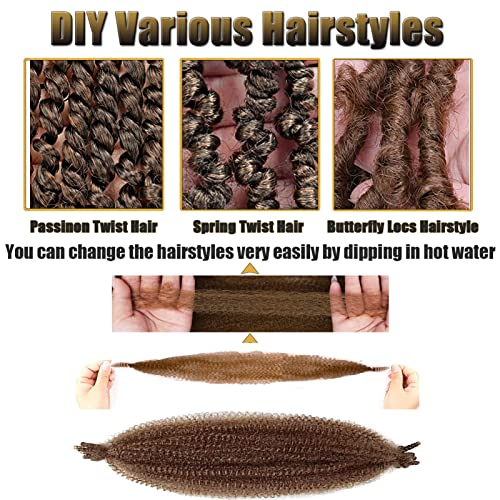 8 Pack 24 Inch Dark Brown Afro Spring Twist Hair for Soft Locs - Marley & Braiding Styles