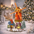 Lighted Windmill Christmas Village Building with LED Lights - 12.2 Inches