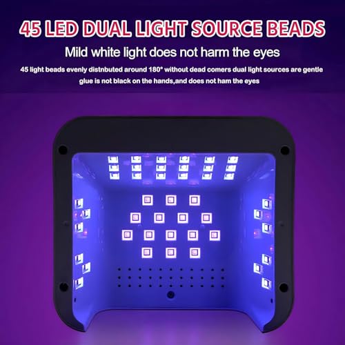 268W UV LED Nail Lamp with 4 Timers - Pink, Removable Base, Fast Curing