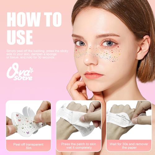 Pride Heart Freckles Face Tattoo - Glitter Temporary Tattoos with Love Symbols | Waterproof LGBTQ+ Sparkle Stickers for Pride Parades, Weddings & Date Nights (8 Sheets)