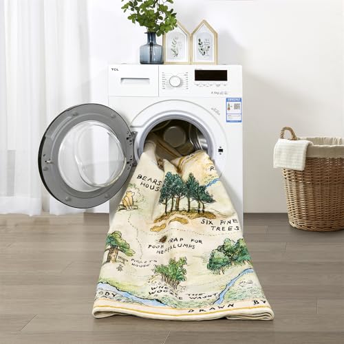 Estmy 6'x9' Green Nursery Rug - Washable Woodland Kids Play Mat for Bedroom & Playroom