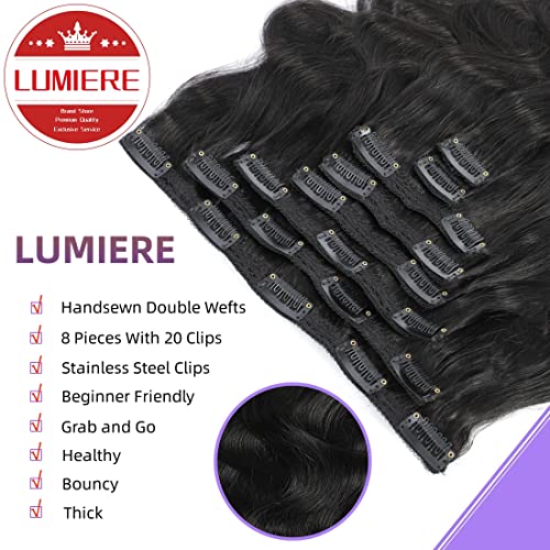 Natural Color 10 Inch Clip-In Hair Extensions - Body Wave, 8 Pcs, 120g, Brazilian Remy Human Hair