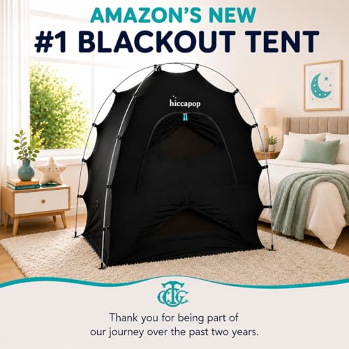 Hiccapop Blackout Tent for Pack and Play - Graphite Black, Blocks 99% Light