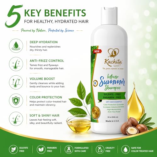 Kachita Spell Intense Summer Hydrating Shampoo 32 Fl Oz for Dry & Color-Treated Hair - Pack of 1