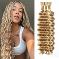 Protaw 14 Inch #27p613 Deep Wave Human Braiding Hair 120g Boho Curly Extensions