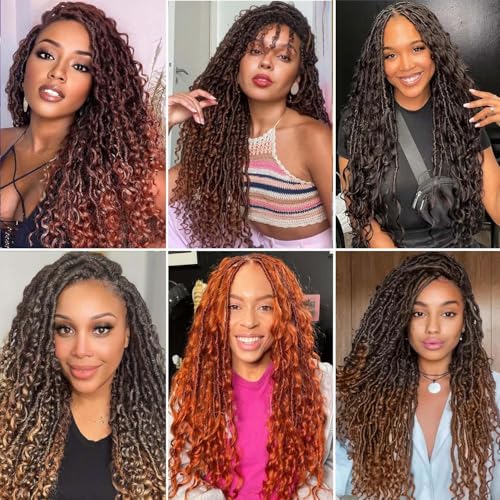 Goddess Locs Crochet Hair 18 Inch 7 Packs Faux Bohemian Locs for Women