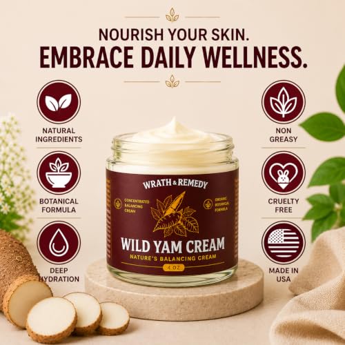 Wild Yam Cream for Hormone Balance 4 OZ - Natural Support for Menopause & PMS - Pack of 1