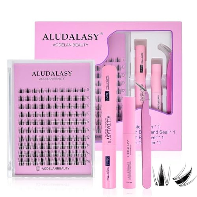 Manga Lash Clusters Kit - C Curl, 8-16MM With Invisible Clear Band & Waterproof Bond/Seal Kit for Anime Lashes | Wispy, Natural Look, Easy DIY Application